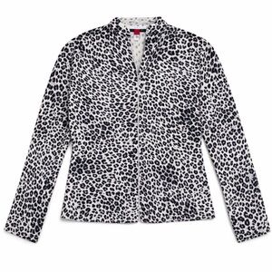 Venini Black and White Leopard Print Teddy Jacket